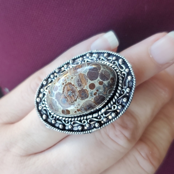 New Asteroid Jasper Silver Ring. - Picture 7 of 11